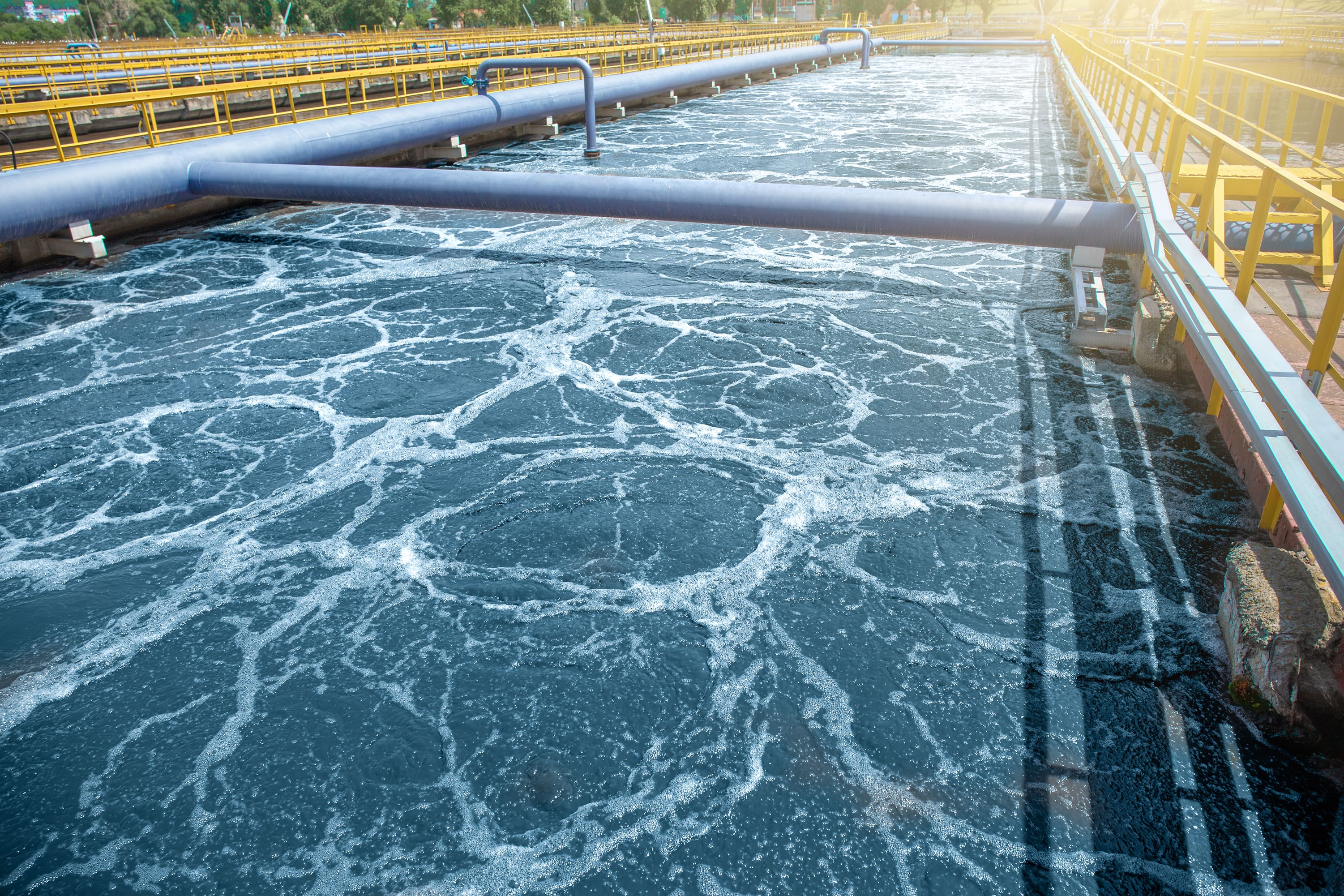 Industrial wastewater aeration basin